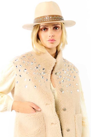 Mouwloos Wollen Jasje Alejandro - Ecru