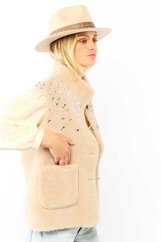 Mouwloos Wollen Jasje Alejandro - Ecru