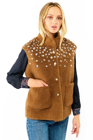 Mouwloos Wollen Jasje Alejandro - Bruin