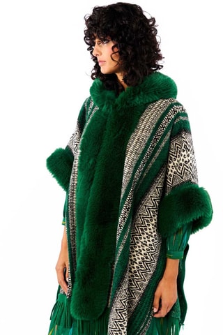 Poncho met Capuchon Felipe - Donkergroen