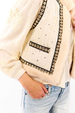 Mouwloos Jasje Isco - Ecru