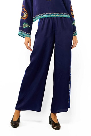 Rechte Broek Hoge Taille Tina - Blauw 