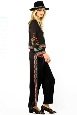 Rechte Broek Hoge Taille Tina - Zwart 