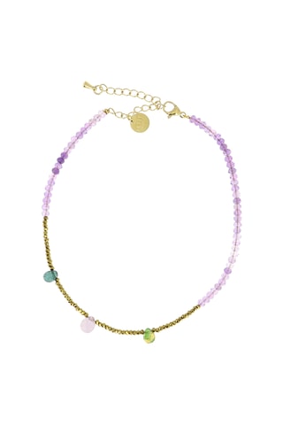 Chaîne de cheville Lily - Améthystes, tourmalines et hématites