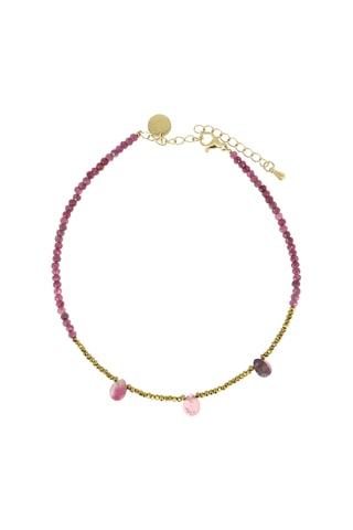 Chaîne de cheville Lily - Rubis, tourmalines et hématites