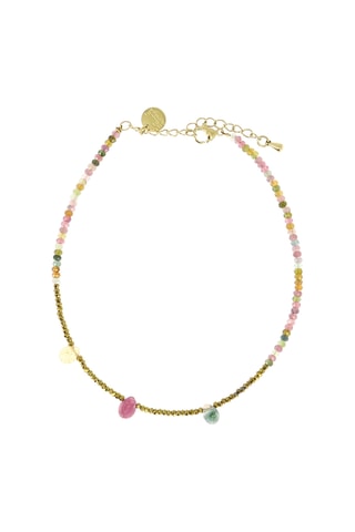 Chaîne de cheville Lily - Tourmalines et hématites