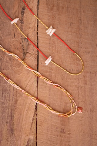 2 sautoirs dorés à l'or fin jaune July Salvador de Bahia 