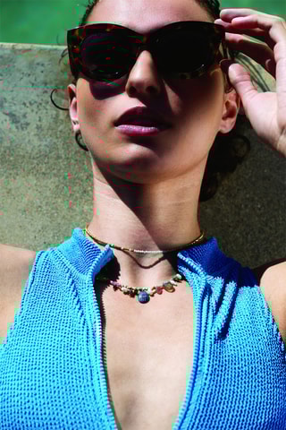 Collier Sarah - Tourmalines et hématites