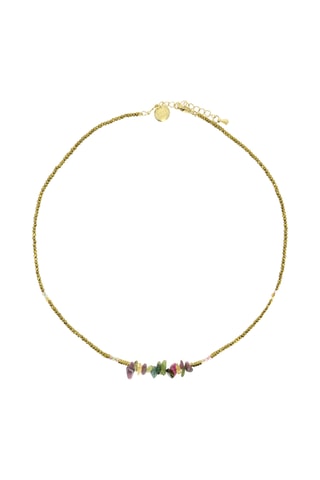 Collier Ambre - Tourmalines et hématites