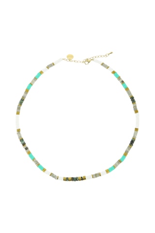 Collier Ibiza Beach - Turquoises africaines, obsidiennes et hématites