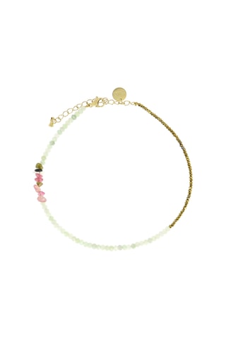 Bracelet de cheville Ambre - Opales, tourmalines et hématites