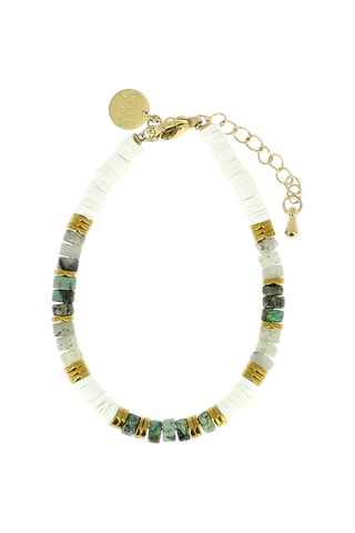 Bracelet Ibiza Beach - Turquoises africaines, obsidiennes et hématites