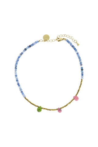 Chaîne de cheville Lily - Cyanites, tourmalines et hématites