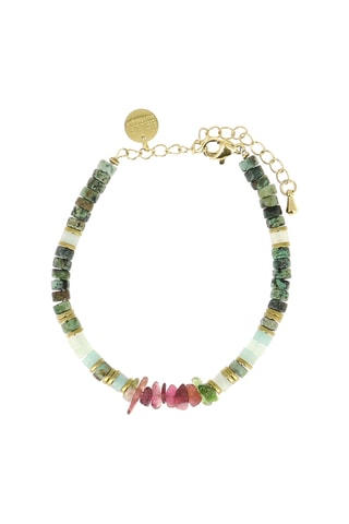 Bracelet Mila Stone - Turquoises africaines, amazonites, hématites et tourmalines