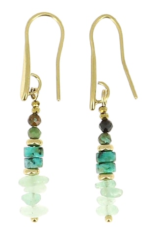 Boucles d’oreilles Manon - Aventurines, turquoises, hématites et turquoises africaines
