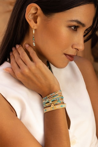 Boucles d’oreilles Manon - Aventurines, turquoises, hématites et turquoises africaines