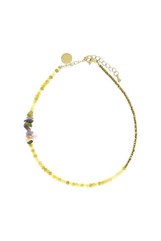 Bracelet de cheville Ambre - Opales, tourmalines et hématites