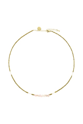 Collier Ambre - Quartz rose et hématites