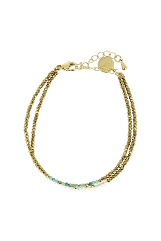 Bracelet Sarah - Turquoises africaines, labradorites et hématites