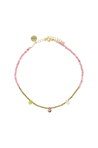 Chaîne de cheville Lily - Tourmalines et hématites