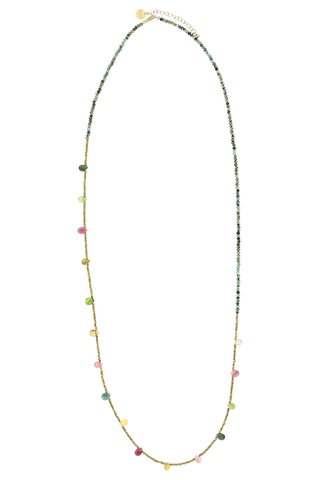 Sautoir Lily - Turquoises africaines, tourmalines et hématites