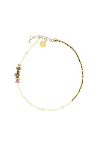 Bracelet de cheville Ambre - Quartz, tourmalines et hématites