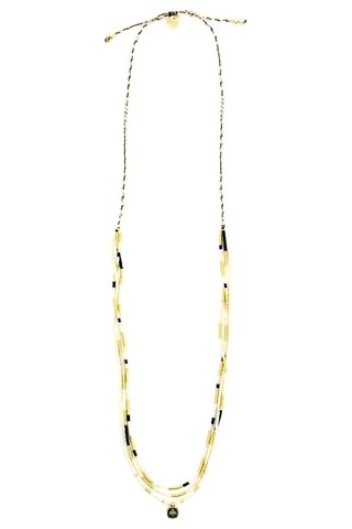 2 sautoirs dorés à l'or fin jaune July Sable 