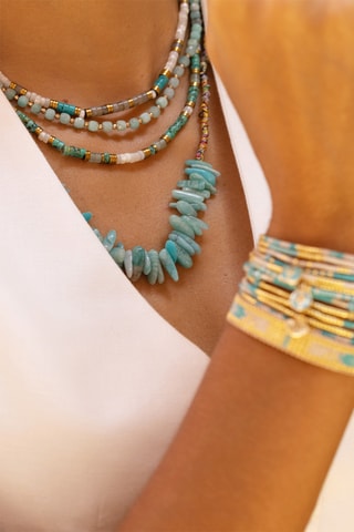 Bracelet Mila -Turquoises africaines, onyx et hématites