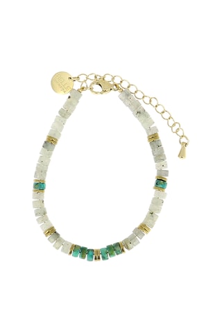 Bracelet Mila - Turquoises africaines, labradorites et hématites