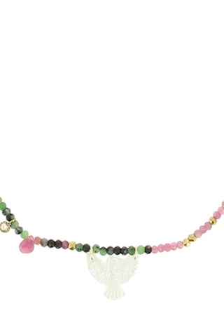 Sautoir Lily - Soie, quartz, tourmalines, perles d’eau douce et nacre