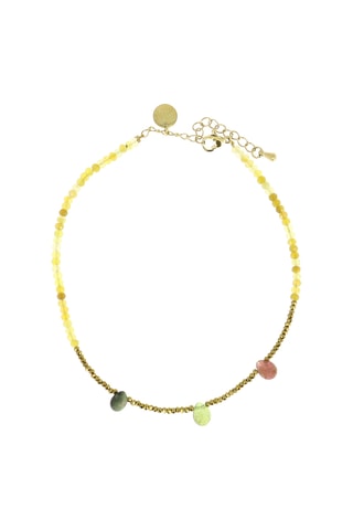 Chaîne de cheville Lily - Opales, tourmalines et hématites