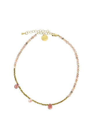 Chaîne de cheville Lily - Rhodonites, tourmalines et hématites