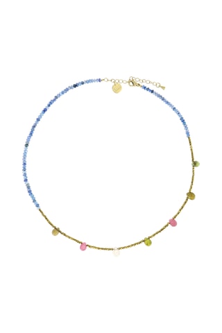 Collier Lily - Cyanites, tourmalines et hématites