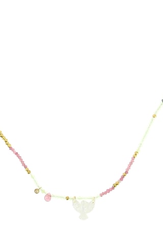 Sautoir Lily - Soie, quartz, tourmalines, perles d’eau douce et nacre