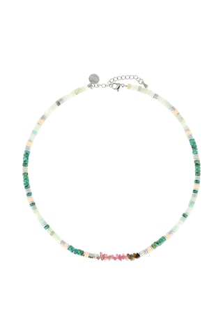 Collier Mila Stone - Turquoises africaines, amazonites, hématites et tourmalines