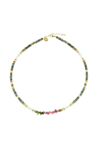 Collier Mila Stone - Turquoises africaines, amazonites, hématites et tourmalines