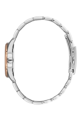 ##Montre à quartz en plaqué ion or rose, diamant et céramique