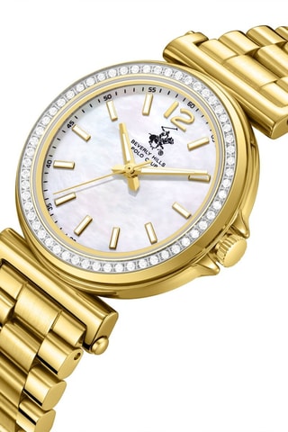 Montre à quartz en plaqué or jaune