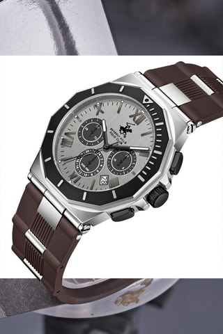 Montre en silicone - Chronographe - Marron et noir