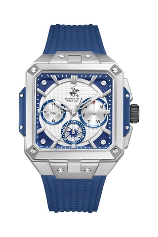 Montre en silicone - Bleu et argenté