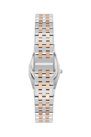 Montre à quartz en plaqué ion or rose et céramique