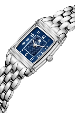 Montre à quartz en métal, plaqué ion argent et céramique