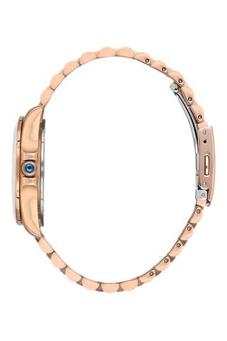 Montre à quartz en acier, diamant, ion plaqué or rose et céramique - Tachymètre