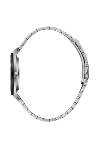 Montre à quartz en acier et céramique - Argenté et noir