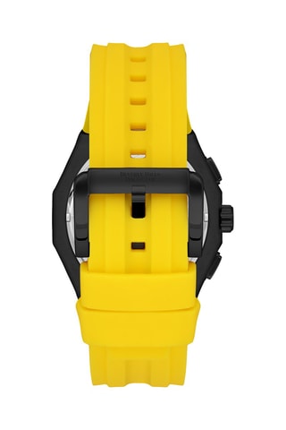 Montre à quartz en acier et céramique - Jaune et noir