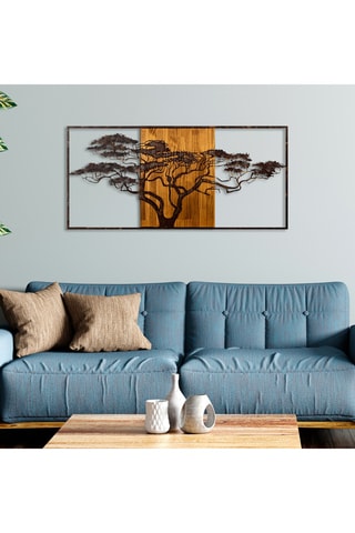 Décoration murale en bois - Naturel - 147 x 70 cm