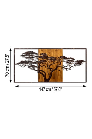 Décoration murale en bois - Naturel - 147 x 70 cm