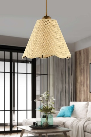 Suspension - Doré et beige - 40 W