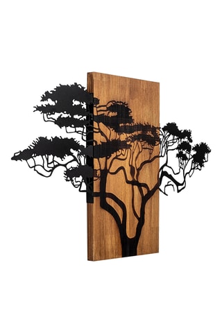 Décoration murale Acacacia - 90 x 58 cm - Naturel et noir