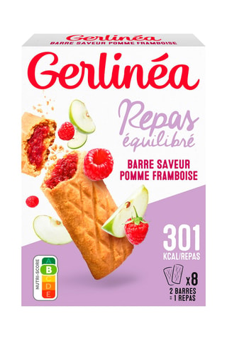 2 x Barres repas fourrées pomme framboise - 360 g